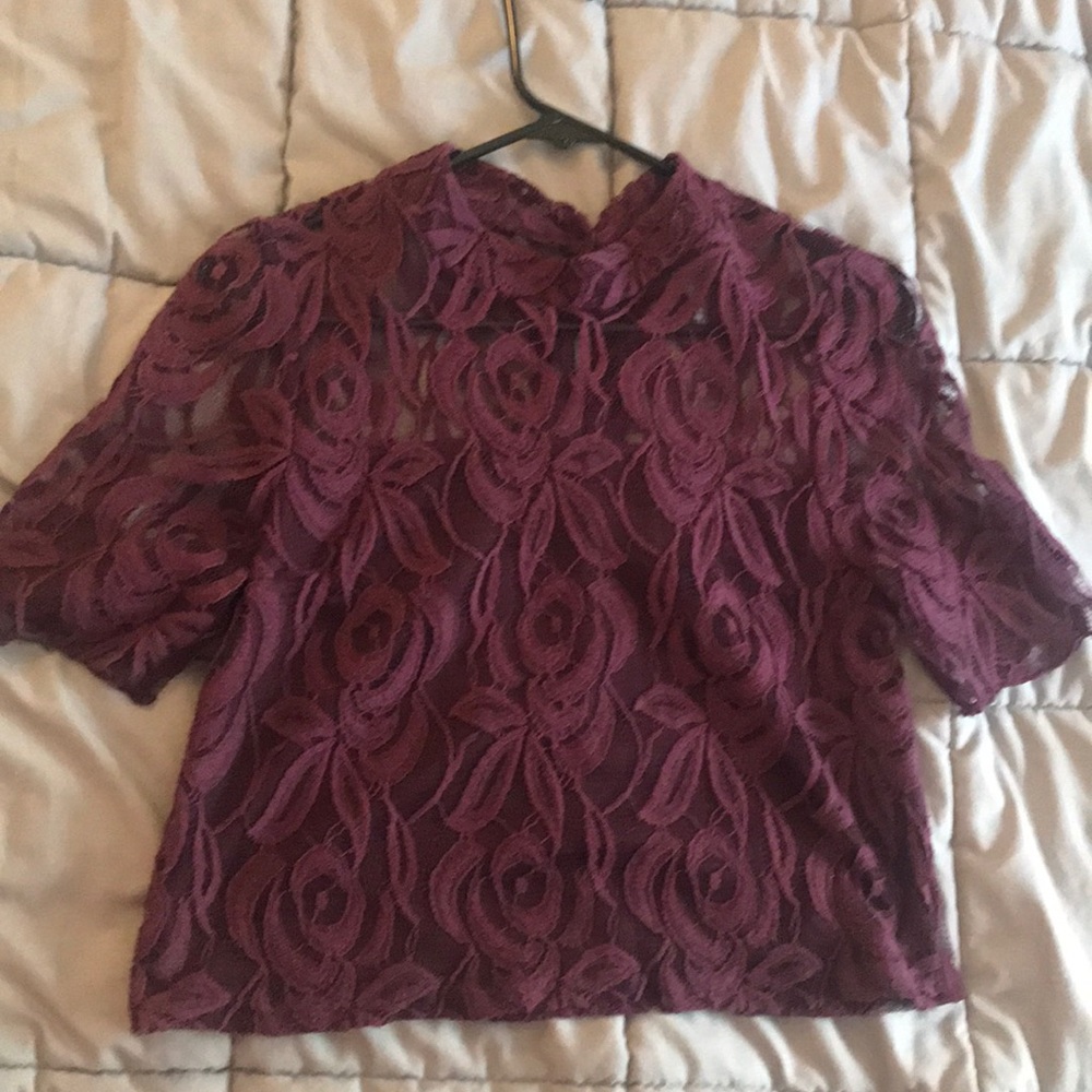 Purple Crop high neck crop top